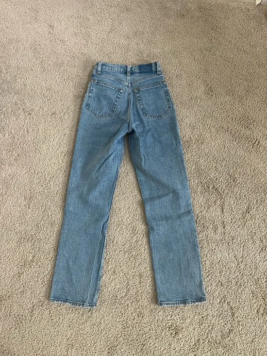 Classic Medium Light Blue High-Rise Straight Leg Jeans - Picture 3 of 4